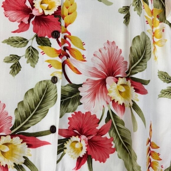 Vintage Two Palms Tropical Hawaiian Button Up Shirt Boxy Fit Resort Cruise L - Picture 2 of 8